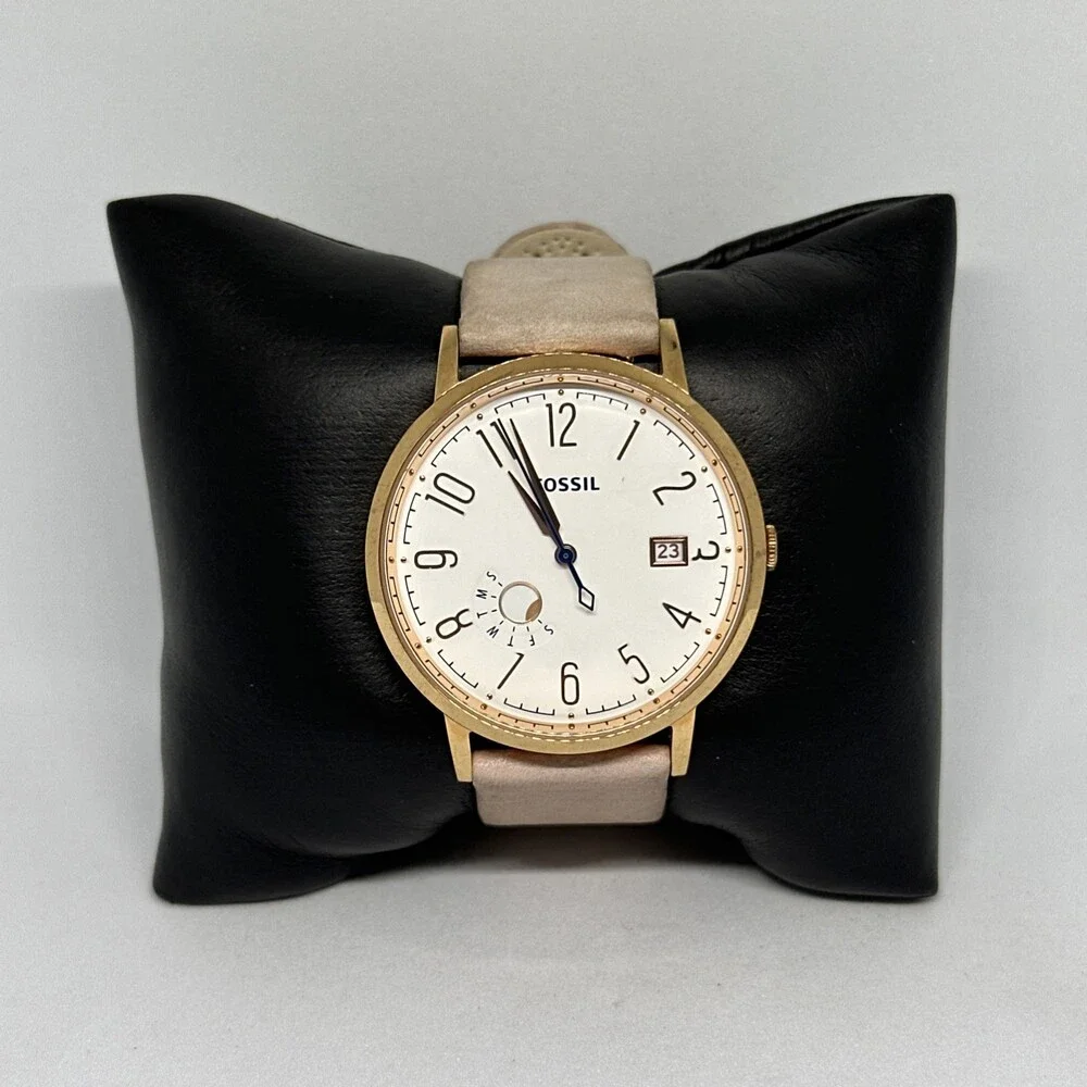 Fossil ES3991 Women Leather Stainless Steel Analog Dial Quartz Wristwatch HME741